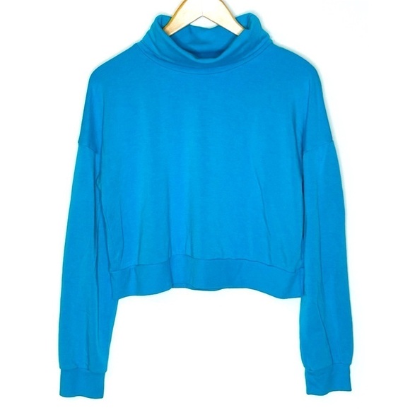 Beyond Yoga All Time Cropped Pullover Blue Glow Large - Picture 3 of 12